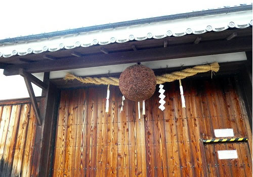 注連縄付きの酒林